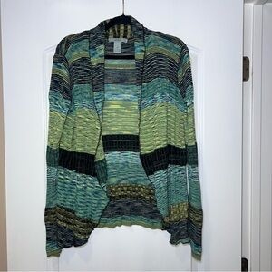 Nurture Women's Office, Work, Casual Green & Black Knit Cardigan. Size Medium